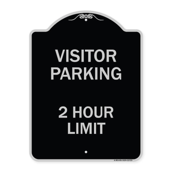 Signmission Visitor Parking Visitor Parking 2 Hour Limit Heavy-Gauge Aluminum Sign, 24" x 18", BS-1824-22729 A-DES-BS-1824-22729 - main